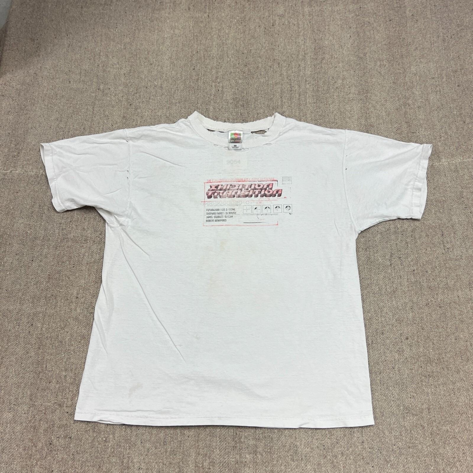 Vintage Xhibition Transition Shirt Mens Xl White 1990s Futura 2000 Shepard Fairy
